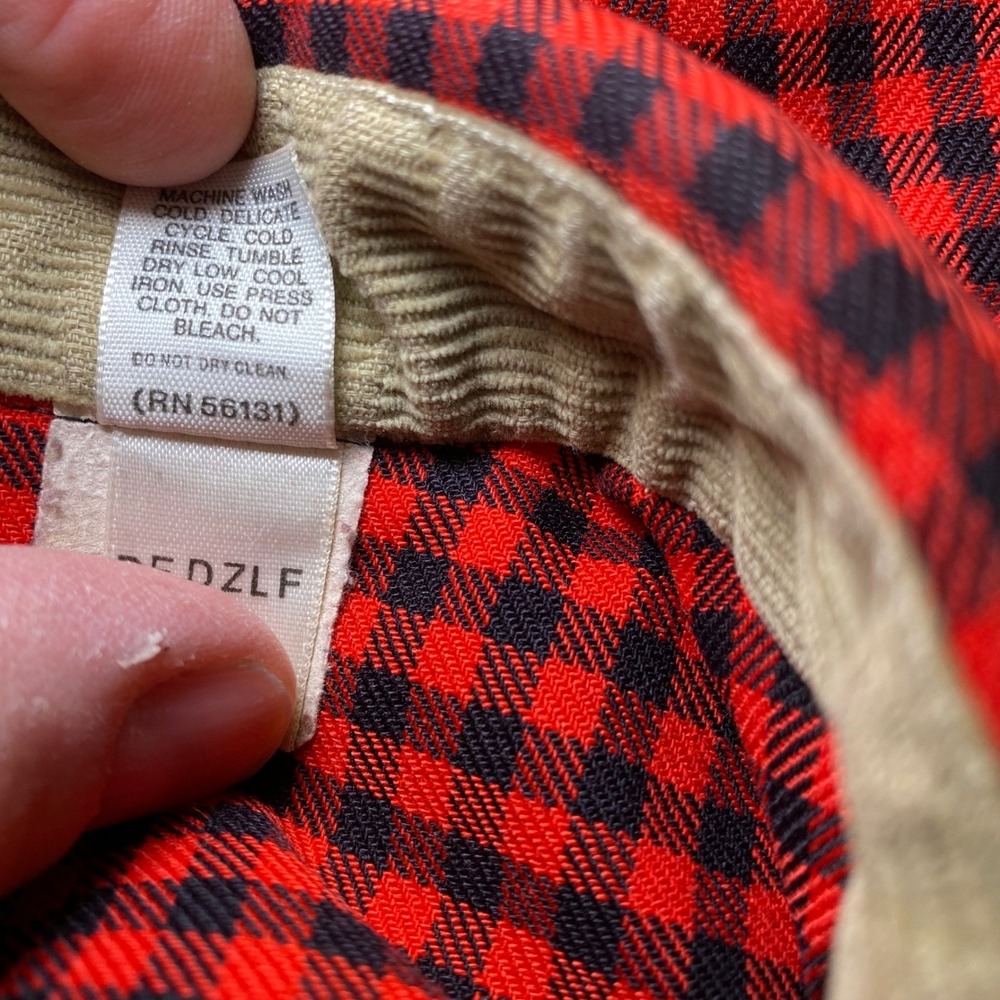 Cabela's Flannel Shirt Mens XL Red Black Buffalo Check Button Front Hunting - Picture 9 of 13